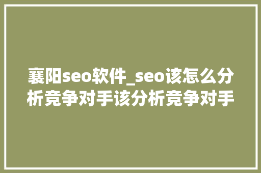 襄阳seo软件_seo该怎么分析竞争对手该分析竞争对手的那些数据 襄阳seo软件_seo该怎么分析竞争对手该分析竞争对手的那些数据 必应SEO