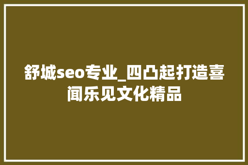 舒城seo专业_四凸起打造喜闻乐见文化精品 舒城seo专业_四凸起打造喜闻乐见文化精品 SEO关键词