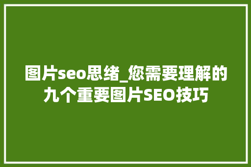 图片seo思绪_您需要理解的九个重要图片SEO技巧 图片seo思绪_您需要理解的九个重要图片SEO技巧 网站建设公司