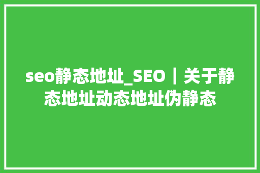 seo静态地址_SEO｜关于静态地址动态地址伪静态 seo静态地址_SEO｜关于静态地址动态地址伪静态 神马SEO