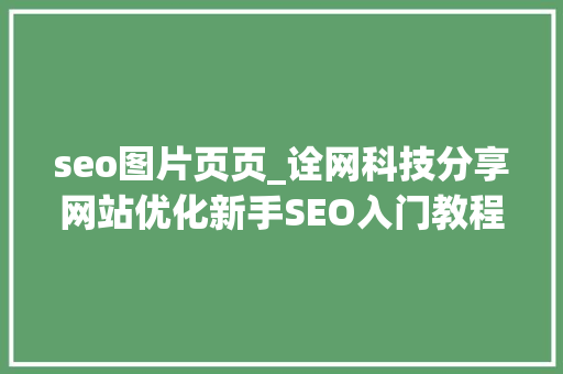seo图片页页_诠网科技分享网站优化新手SEO入门教程 seo图片页页_诠网科技分享网站优化新手SEO入门教程 网站建设公司