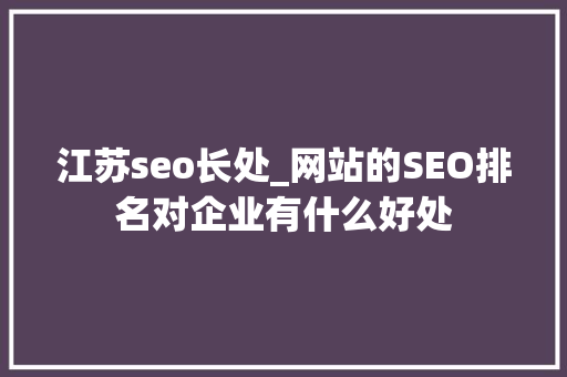 江苏seo长处_网站的SEO排名对企业有什么好处 江苏seo长处_网站的SEO排名对企业有什么好处 网站建设公司