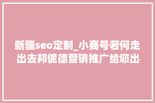 新疆seo定制_小商号若何走出去邦伲德营销推广给您出主意