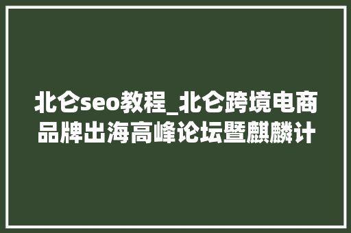 北仑seo教程_北仑跨境电商品牌出海高峰论坛暨麒麟计划宣讲会顺利终结 北仑seo教程_北仑跨境电商品牌出海高峰论坛暨麒麟计划宣讲会顺利终结 网站建设公司