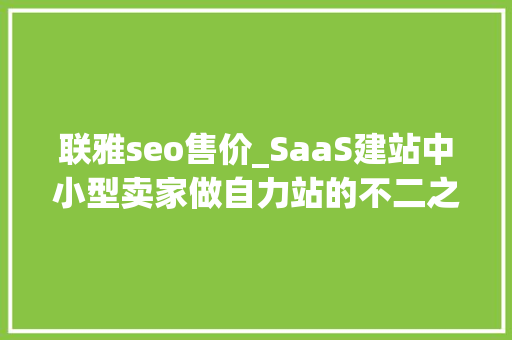 联雅seo售价_SaaS建站中小型卖家做自力站的不二之选 联雅seo售价_SaaS建站中小型卖家做自力站的不二之选 神马SEO