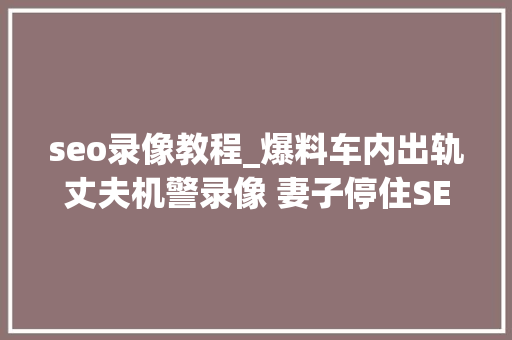seo录像教程_爆料车内出轨丈夫机警录像 妻子停住SEO常识助力揭露原形 seo录像教程_爆料车内出轨丈夫机警录像 妻子停住SEO常识助力揭露原形 搜狗SEO