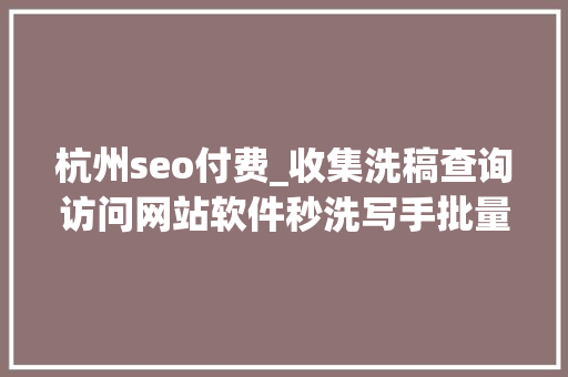 杭州seo付费_收集洗稿查询访问网站软件秒洗写手批量接单 杭州seo付费_收集洗稿查询访问网站软件秒洗写手批量接单 必应SEO