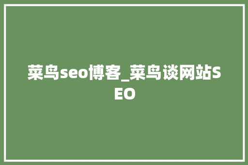 菜鸟seo博客_菜鸟谈网站SEO 菜鸟seo博客_菜鸟谈网站SEO 网站建设公司