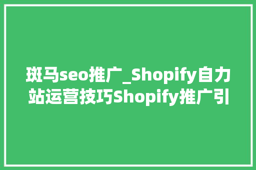 斑马seo推广_Shopify自力站运营技巧Shopify推广引流办法 斑马seo推广_Shopify自力站运营技巧Shopify推广引流办法 网站建设公司