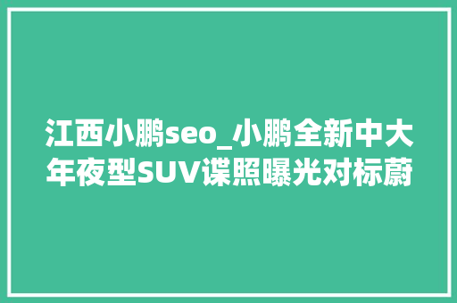 江西小鹏seo_小鹏全新中大年夜型SUV谍照曝光对标蔚来ES6 江西小鹏seo_小鹏全新中大年夜型SUV谍照曝光对标蔚来ES6 必应SEO