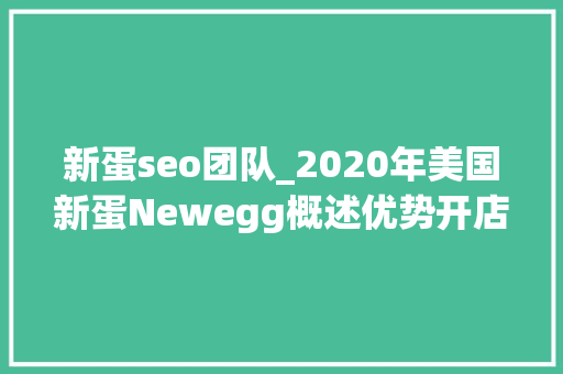 新蛋seo团队_2020年美国新蛋Newegg概述优势开店入驻流程和常遇问答详解 新蛋seo团队_2020年美国新蛋Newegg概述优势开店入驻流程和常遇问答详解 网站建设公司