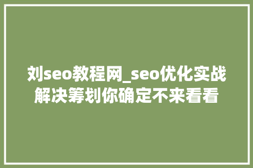 刘seo教程网_seo优化实战解决筹划你确定不来看看 刘seo教程网_seo优化实战解决筹划你确定不来看看 网站建设公司