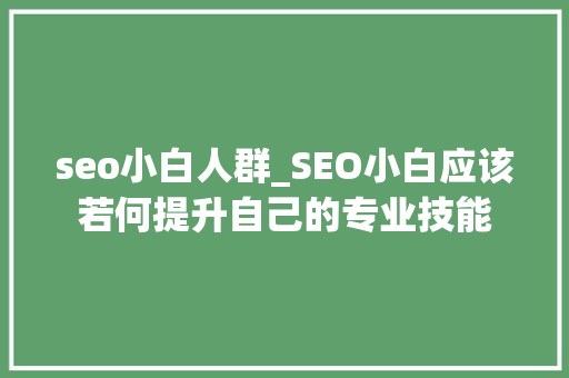 seo小白人群_SEO小白应该若何提升自己的专业技能 seo小白人群_SEO小白应该若何提升自己的专业技能 百度SEO