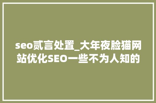 seo贰言处置_大年夜脸猫网站优化SEO一些不为人知的小技巧 seo贰言处置_大年夜脸猫网站优化SEO一些不为人知的小技巧 搜狗SEO