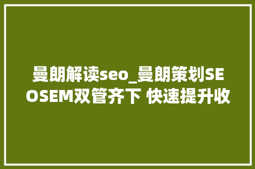 曼朗解读seo_曼朗策划SEOSEM双管齐下 快速提升收集营销效果 曼朗解读seo_曼朗策划SEOSEM双管齐下 快速提升收集营销效果 必应SEO