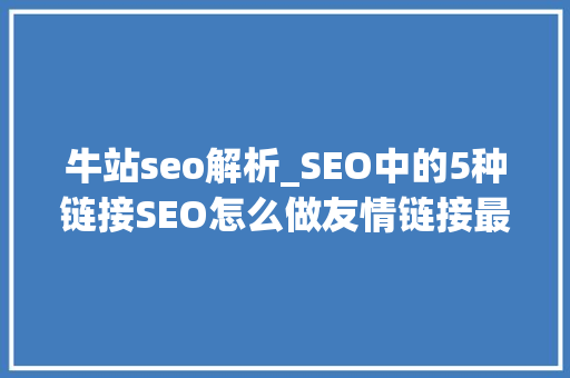 牛站seo解析_SEO中的5种链接SEO怎么做友情链接最佳