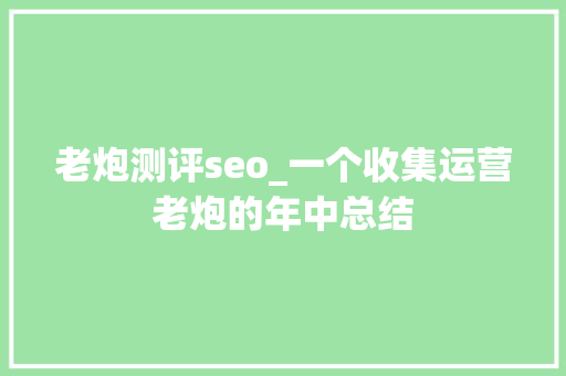 老炮测评seo_一个收集运营老炮的年中总结 老炮测评seo_一个收集运营老炮的年中总结 SEO关键词