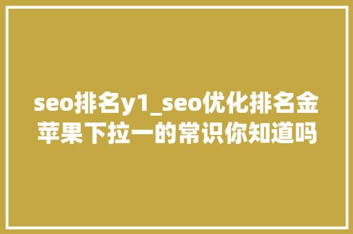 seo排名y1_seo优化排名金苹果下拉一的常识你知道吗 seo排名y1_seo优化排名金苹果下拉一的常识你知道吗 搜狗SEO