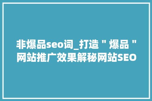 非爆品seo词_打造＂爆品＂网站推广效果解秘网站SEO优化技巧 非爆品seo词_打造＂爆品＂网站推广效果解秘网站SEO优化技巧 百度SEO