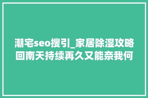 潮宅seo搜引_家居除湿攻略回南天持续再久又能奈我何 潮宅seo搜引_家居除湿攻略回南天持续再久又能奈我何 神马SEO
