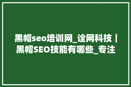 黑帽seo培训网_诠网科技｜黑帽SEO技能有哪些_专注网站优化技能分享培训公司 黑帽seo培训网_诠网科技｜黑帽SEO技能有哪些_专注网站优化技能分享培训公司 网站建设公司