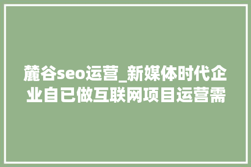 麓谷seo运营_新媒体时代企业自已做互联网项目运营需要花若干钱 麓谷seo运营_新媒体时代企业自已做互联网项目运营需要花若干钱 SEO关键词