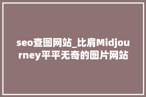 seo查图网站_比肩Midjourney平平无奇的图片网站修成AI出海流量王者 seo查图网站_比肩Midjourney平平无奇的图片网站修成AI出海流量王者 必应SEO