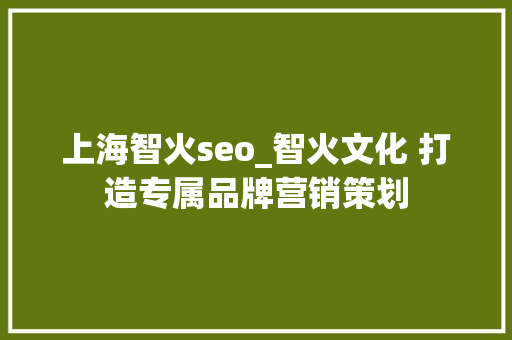 上海智火seo_智火文化 打造专属品牌营销策划 上海智火seo_智火文化 打造专属品牌营销策划 百度SEO
