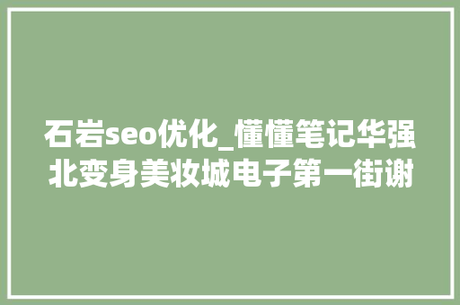石岩seo优化_懂懂笔记华强北变身美妆城电子第一街谢幕 石岩seo优化_懂懂笔记华强北变身美妆城电子第一街谢幕 百度SEO