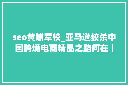 seo黄埔军校_亚马逊绞杀中国跨境电商精品之路何在｜数字化转型不雅观察03 seo黄埔军校_亚马逊绞杀中国跨境电商精品之路何在｜数字化转型不雅观察03 神马SEO