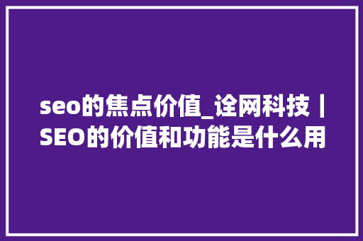 seo的焦点价值_诠网科技｜SEO的价值和功能是什么用户体验是seo优化核心 seo的焦点价值_诠网科技｜SEO的价值和功能是什么用户体验是seo优化核心 网站建设公司