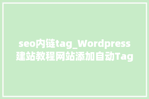 seo内链tag_Wordpress建站教程网站添加自动Tag标签内链 提升SEO优化效果 seo内链tag_Wordpress建站教程网站添加自动Tag标签内链 提升SEO优化效果 SEO关键词