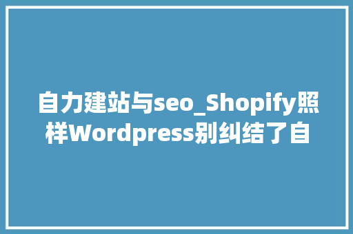 自力建站与seo_Shopify照样Wordpress别纠结了自力站建站最接地气的分析