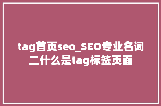 tag首页seo_SEO专业名词二什么是tag标签页面 tag首页seo_SEO专业名词二什么是tag标签页面 SEO关键词