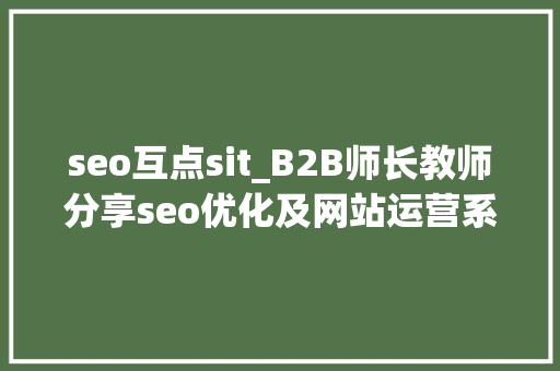 seo互点sit_B2B师长教师分享seo优化及网站运营系列常识 seo互点sit_B2B师长教师分享seo优化及网站运营系列常识 神马SEO