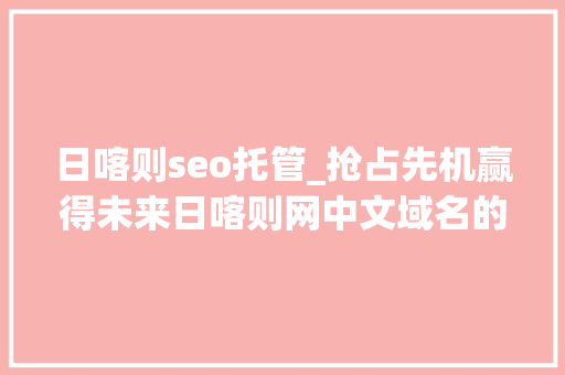 日喀则seo托管_抢占先机赢得未来日喀则网中文域名的价值瞻望 百度SEO