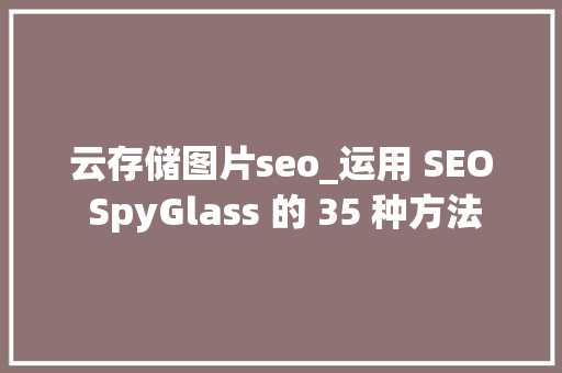 云存储图片seo_运用 SEO SpyGlass 的 35 种方法 云存储图片seo_运用 SEO SpyGlass 的 35 种方法 搜狗SEO