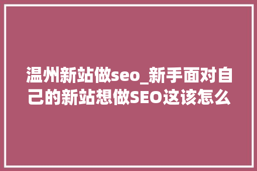 温州新站做seo_新手面对自己的新站想做SEO这该怎么做 温州新站做seo_新手面对自己的新站想做SEO这该怎么做 SEO关键词