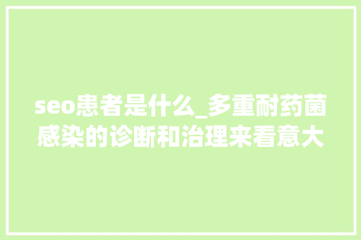 seo患者是什么_多重耐药菌感染的诊断和治理来看意大年夜利多学科推荐意见 seo患者是什么_多重耐药菌感染的诊断和治理来看意大年夜利多学科推荐意见 搜狗SEO