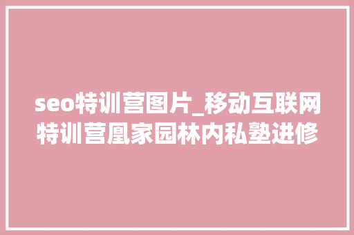 seo特训营图片_移动互联网特训营凰家园林内私塾进修沙龙会成功举行 seo特训营图片_移动互联网特训营凰家园林内私塾进修沙龙会成功举行 神马SEO