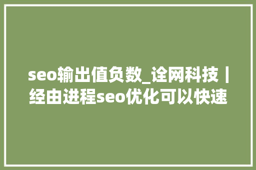 seo输出值负数_诠网科技｜经由进程seo优化可以快速清除负面信息对企业品牌的影响 seo输出值负数_诠网科技｜经由进程seo优化可以快速清除负面信息对企业品牌的影响 百度SEO