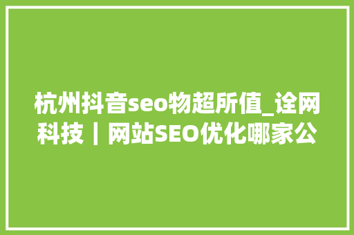 杭州抖音seo物超所值_诠网科技｜网站SEO优化哪家公司优化效果物超所值 杭州抖音seo物超所值_诠网科技｜网站SEO优化哪家公司优化效果物超所值 网站建设公司