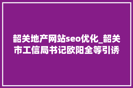 韶关地产网站seo优化_韶关市工信局书记欧阳全等引诱一行莅临鑫钻股份实地调研