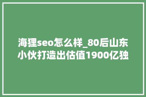 海狸seo怎么样_80后山东小伙打造出估值1900亿独角兽在海外一年进账超600亿 海狸seo怎么样_80后山东小伙打造出估值1900亿独角兽在海外一年进账超600亿 百度SEO
