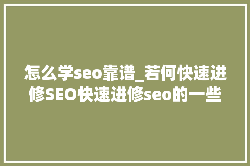 怎么学seo靠谱_若何快速进修SEO快速进修seo的一些建议 怎么学seo靠谱_若何快速进修SEO快速进修seo的一些建议 百度SEO
