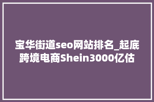 宝华街道seo网站排名_起底跨境电商Shein3000亿估值黑马虚与实 宝华街道seo网站排名_起底跨境电商Shein3000亿估值黑马虚与实 神马SEO