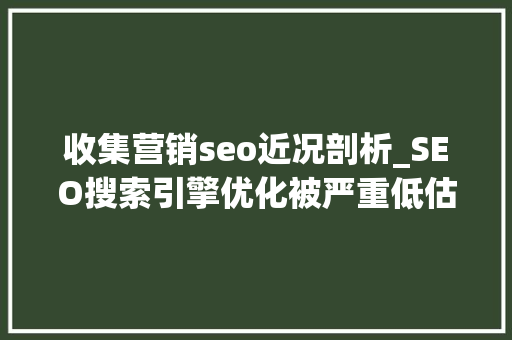 收集营销seo近况剖析_SEO搜索引擎优化被严重低估收集营销核心技能 收集营销seo近况剖析_SEO搜索引擎优化被严重低估收集营销核心技能 网站建设公司