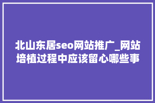 北山东居seo网站推广_网站培植过程中应该留心哪些事项 北山东居seo网站推广_网站培植过程中应该留心哪些事项 必应SEO