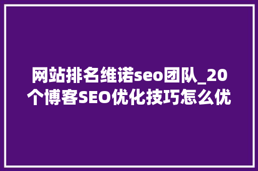 网站排名维诺seo团队_20个博客SEO优化技巧怎么优化博客 网站排名维诺seo团队_20个博客SEO优化技巧怎么优化博客 百度SEO