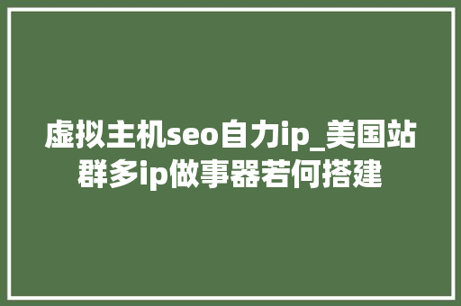 虚拟主机seo自力ip_美国站群多ip做事器若何搭建 虚拟主机seo自力ip_美国站群多ip做事器若何搭建 网站建设公司